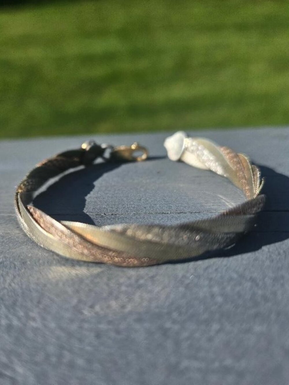 Tri - Color Sterling Italy Bracelet